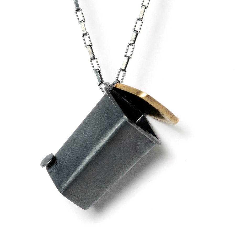 Recycle bin necklace
