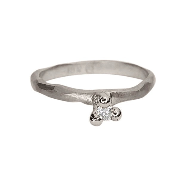 Budding in bloom Diamond and white Gold ring