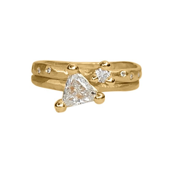 Budding in bloom Diamond and yellow Gold ring